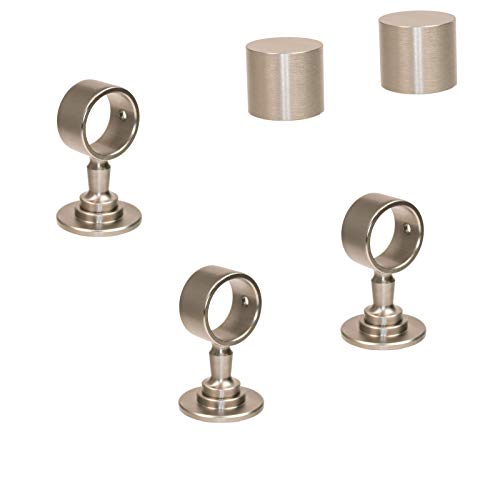 Handlaufseil-Set Ø 30 mm – 3 m Polyhanf-Seil „Nature Touch“ naturfarben mit 2 Endkappen & 3 Seilträgern, vernickelt | Treppe & Geländer