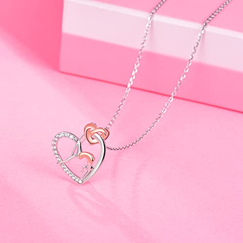 ACJNA 925 Sterling Silver Heart Gymnasitcs Pendant Necklace Balance Beam Sport Team Gymnast Lovers Gift for Women Inspirational Fashion Jewelry (Gymnastics necklace style1) - Image 6