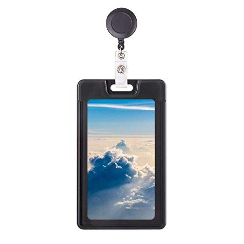 Étui rétractable pour badge Sunshine Clouds bleu ciel avec enrouleur