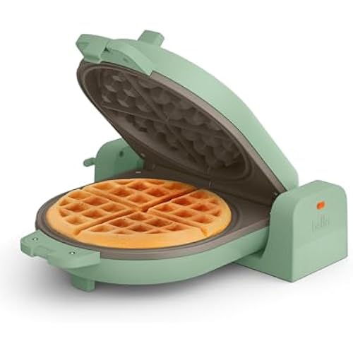 bella Fits-Anywhere™ Flip-n-Store Non-Toxic Belgian Waffle Maker, Seaglass