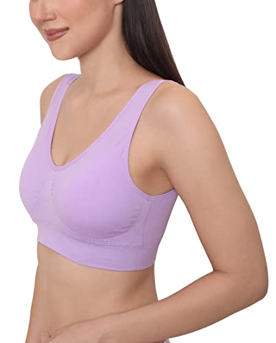 Image of GLAMORAS Women Nylon Elastane Lightly Padded Non Wired U Back Sports Bra | Seamless Stretchy Low Impact Yoga Workout Bra with Removable Pads - Size- Small to 4XL