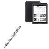 BoxWave Stylus Pen Compatible with Boyue Likebook Mars - DualTip Capacitive Stylus, Fiber Tip Disc Tip Capacitive Stylus Pen - Metallic Silver