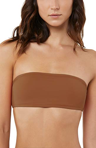 O'NEILL Women's Solid Bandeau Bikini Swimsuit Top (Coconut Shell, XL)