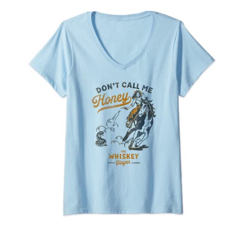 Femme Cheval rodéo rétro western cowgirl : mignon, impertinent, drôle T-Shirt avec Col en V