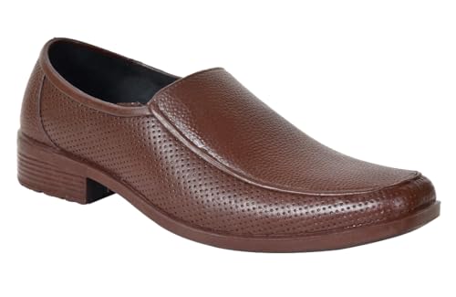 Image of AJANTA Men's Slip-on PVC Formal Shoes | Water Proof & Rain Shoes| Anti Skid Outsole for Firm Grip | Lightweight & Comfortable Loafer for Office & Party