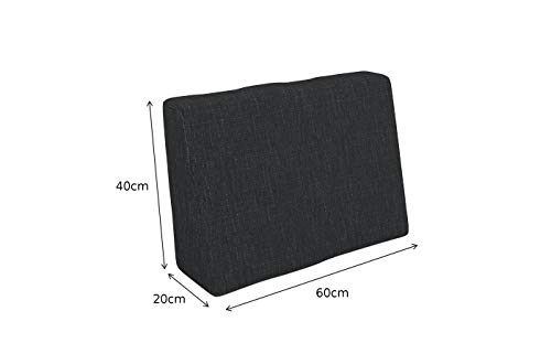 POKAR Palettenkissen Palettenauflagen mit abnehmbarem Bezug Palettenmöbel Palettensofa 6er Set: Sitzkissen 120x80 + Rückenlehne 120x40, Anthrazit - Image 8