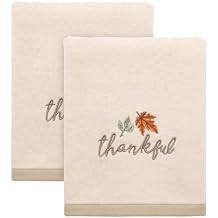 Avanti Linens - Hand Towels, Soft & Absorbent Cotton, Fall Home Decor, Set of 2 Grateful Patch Collection