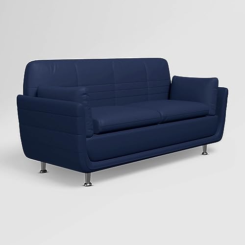 Image of GODREJ INTERIO Marina Leatherette 3 Seater Sofa (Finish Color - Blue)