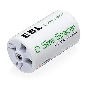 Suitable for EBL AA to C Battery Adapter – C Size Battery Spacer Converter Case for Rechargeable AA Cells, Reusable Battery Holder (Pack of 4)-image-8