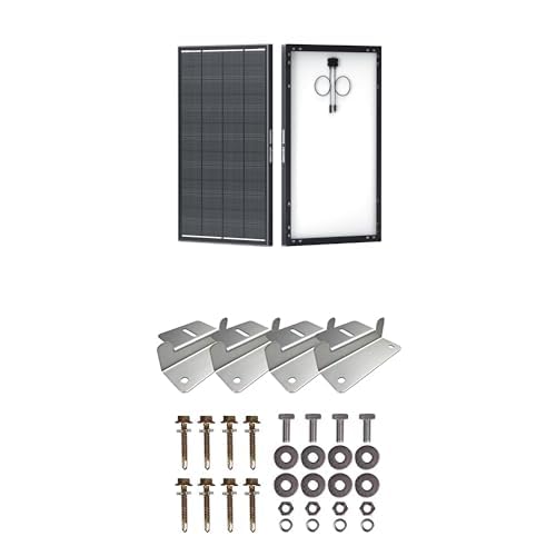 Renogy 200W ShadowFlux Anti-Shading N-Type Solar Panel with Mounting Z Brackets, 12V 200 Watt Solar Panel 25% High-Efficiency, PV Module Power Charger for RV Marine Rooftop Farm Battery