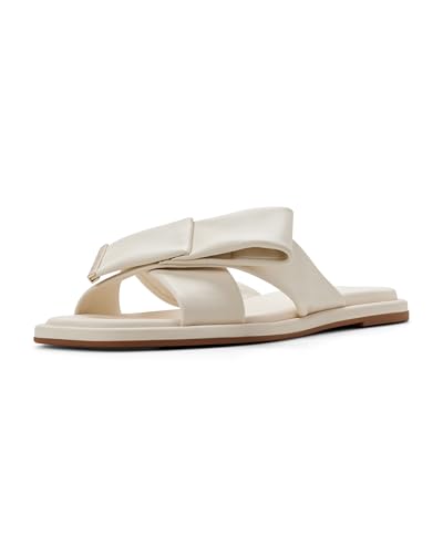Image of Ted Baker Women's Spencer Leather Cross-Strap Bow Slide