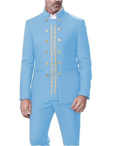 Men's 2 Pieces Suit Elegant Tuxedos Fit Jacket Party Blazer Set