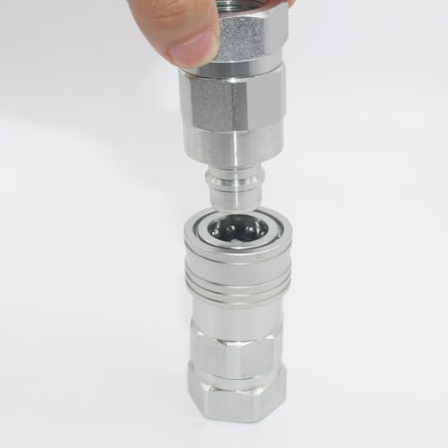 Image of LSQ-TNV 1 /2''NPT Carbon Steel High Flow Hydraulic Quick Connect Couplings Hydraulic Couplers Replace VHC8-8F /VHN8-8F Zinc-Plated Steel H-Shape
