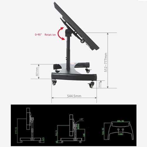 Soporte móvil para TV de 32-75 pulgadas con ruedas y altura ajustable miniatura 2