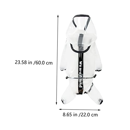 WOONEKY Hunderegenmantel mit Kapuze Reflektierend Strapazierfähiges Material Outdoor Regenbekleidung für Kleine Hunde (XL Rückenlänge 41,5cm