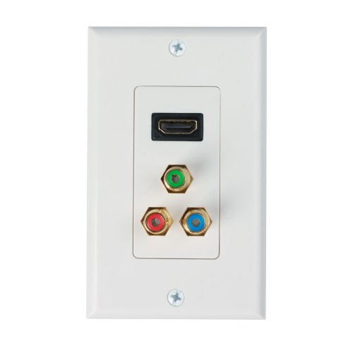 TNP HDMI + 3RCA Wall Plate - 4k Ultra HD UHD 1080P Full