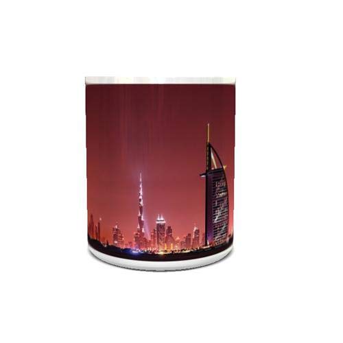 imPRESSWhite Ceramic Coffee Mug with Dubai Skyline Design