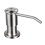 Samodra Sink Soap Dispenser, Stainless Steel Pump Head-Built in Design with 17 OZ Bottle-3.15 Inch Threaded Tube (Brushed Nickel)