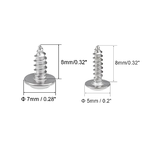 Tornillos Autorroscantes con Arandela 2x8mm y 3x8mm Acero Inoxidable 100pcs miniatura 2