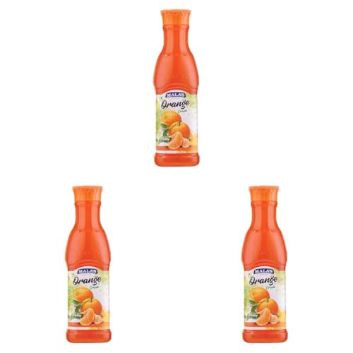 Image of Mala's Mala Orange Crush Fruit Drink - 1 Litre Bottle, 1000 G, No Preservatives (Pack of 3)