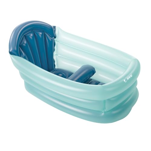 Jané Baignoire Gonflable Bébé 3 Positions, dès Naissance, 30L, Évolutive avec Séparateur et Repose-Tête, Antidérapante, Bleu
