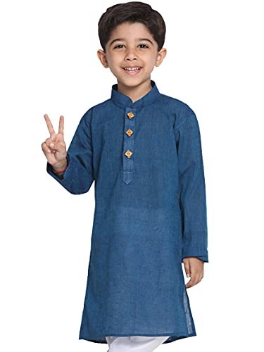 Image of VASTRAMAY Boys Cotton Regular Fit Solid Regular Kurta