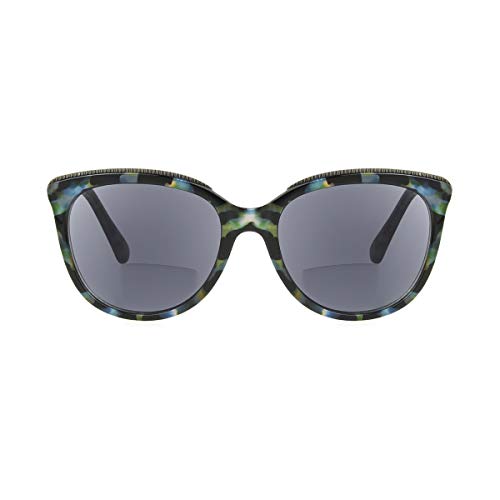Sofia Vergara X Foster Grant Women's Margarita Segmented Sunreaders Cat-Eye Reading Glasses, Milky Blue Tortoise, 55 Mm + 2.75 #TOP1