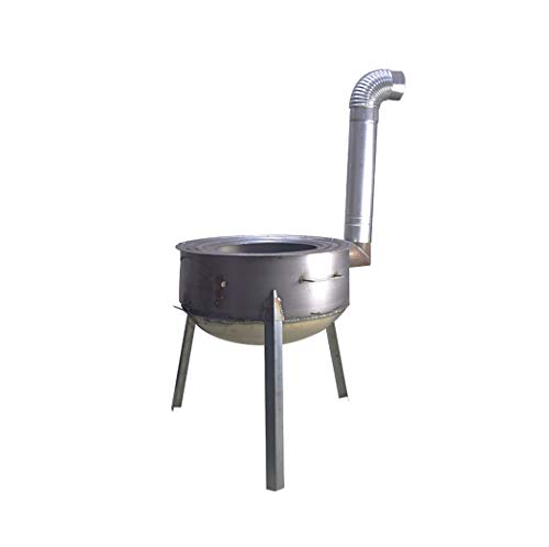 Z6 Firewood stove household cooking/heating outdoor portable folding stove steel plate thick windproof firewood stove + chimney (diameter 43cm/17inch)