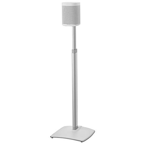 Sanus Adjustable Height Wireless Speaker Stands Designed for SONOS ONE, ONE SL, Play:1, and Play:3 - Tool-Free Height Adjust Up to 16" with Built in Cable Management - Single White #1