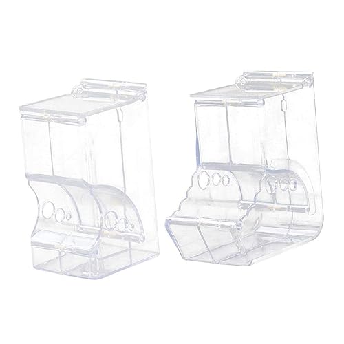 DECOMELODY 2Pcs Hamster Automatic Feeder Self Dispensing Pet Supplies Transparent Design for Easy Observation Easy to Clean with Top Door Panel Durable for