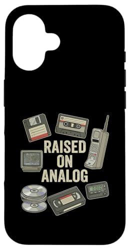 Raised On Analog Funny Birthday �O���t�B�b�N �X�}�z�P�[�X iPhone 16 �p