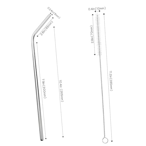 Image of Stainless Steel Coconut Opener Tool with Comfortable Grip Handle, Tender Coconut Opener Set with 2 Bent Straws, 2 Straight Straws and 1 Cleaning Brush (Pack of 1)