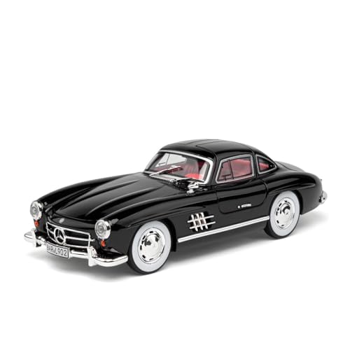 Image of 1:24 Scale Mercedes Benz 300SL Classic Toy Car | Metal Pullback Diecast Car for Kids with Openable Doors, Sound, Light Effects Toy for Car Enthusiasts (Color As Per Available),black