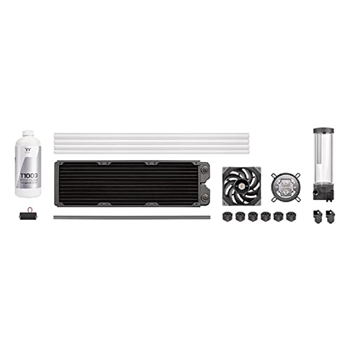 Thermaltake Pacific Tough C360 DDC Hard Tube Liquid Cooling KIT/Tough Fan/ W7 Non-RGB Water Block / PR22-DDC Pump & Reservoir Combo for a Non-RGB Build, CL-W306-CU12BL-A,Black