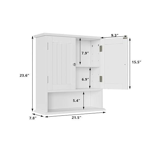 image for Smuxee White Bathroom Cabinet Wall Mounted, Small Bathroom Medicine Ca