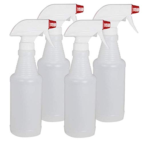 Spray Bottle Squirt Spritzer Empty Bottle Adjustable Nozzle Spray Bottle for Cleaning Solutions Plant Watering 4 Pack,500ML (4PC White, 500ML)