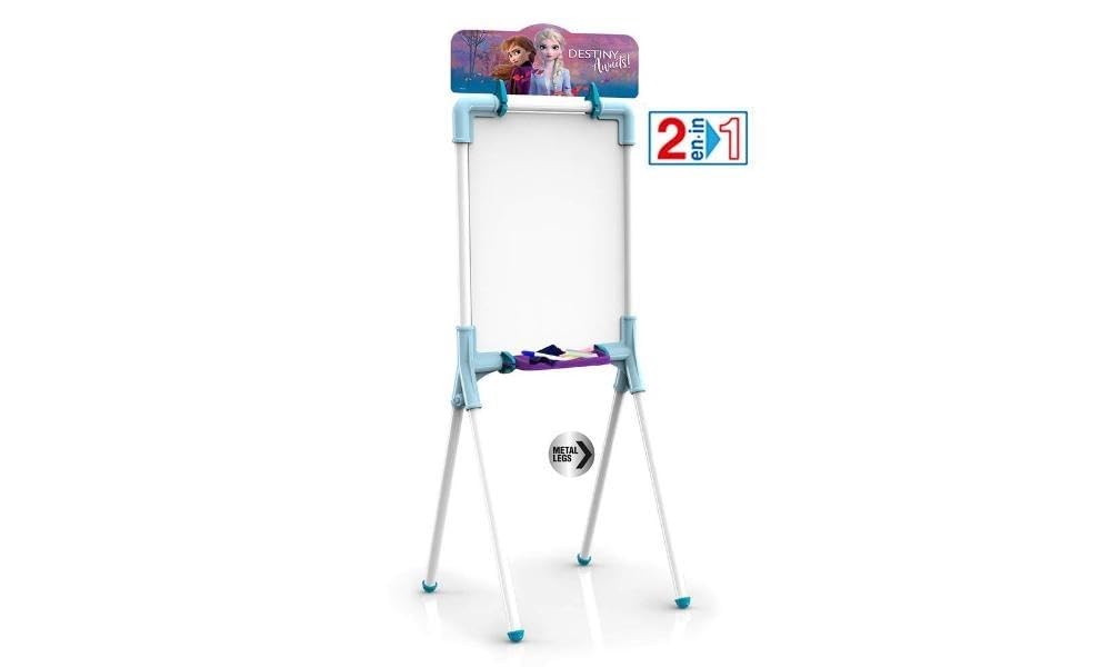 Chicos - Tableau blanc Junior La Reine des Neiges 2 | Comprend un feutre, craies, une gomme et un pochoir Frozen II | Matériau h