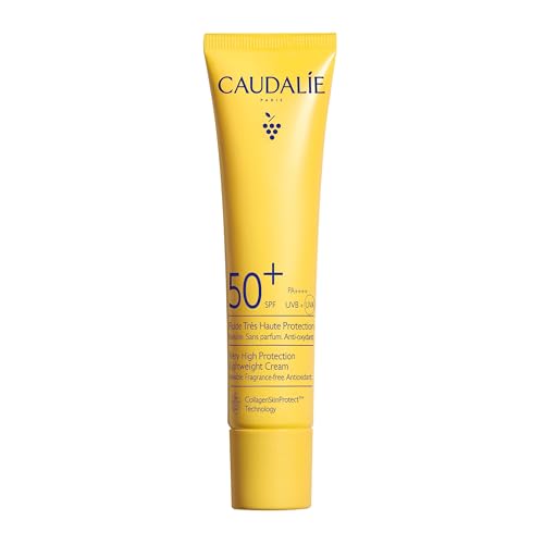 Caudalie Fluido ad Altissima Protezione SPF50+ – CollagenSkinProtect™, Filtri Solari Organici, Senza Profumo, Resistente all'Acqua, Pelli Sensibili, Vegano, PA++++, 40 mL