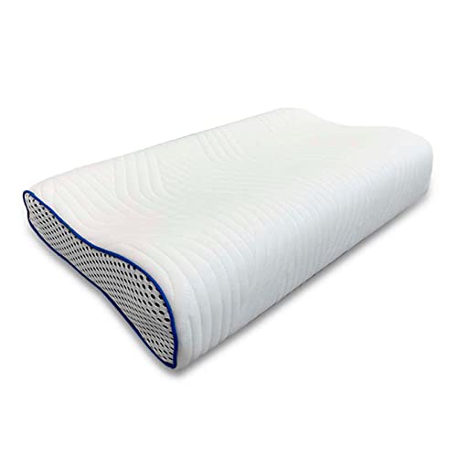Valentia Medical - Oreiller Ergonomique Cervical, Oreiller memoire Forme - Oreiller Orthopédique pour la Nuque, Housse Exterieur Lavable- Fabrique en Espagne, Oeko-Tex Cover