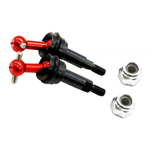 AMLESO Universal Drive Shaft 2PCS Transmission Shaft Dogbones for WLtoys K969 K989 P929 RC Car Parts - Red