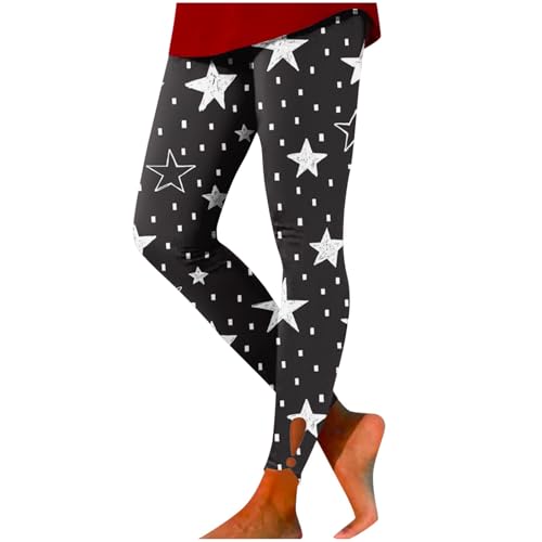 Generisch Mujer Moda Navideña Casual Árbol de Navidad Estampado Hueco Pantalones ajustados Levantamiento de la cadera Fitness Leggings Leggings Yoga Pantalones, Negro , 3XL
