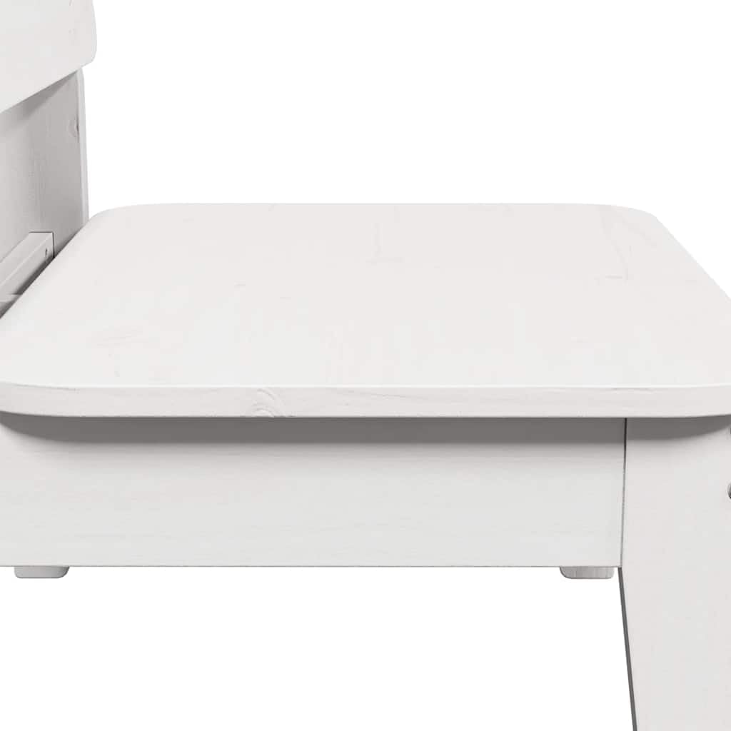2er Set Gartenstühle Weiss 60x52,5x72 Kiefer Massivholz Modernes Design Robust und Langlebig platzsparend für Balkon Terrasse und Camping
