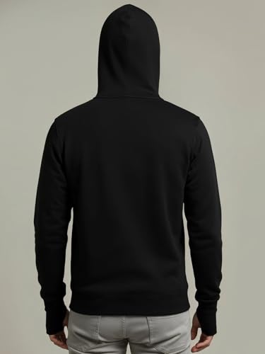 Image of ADRO Men Balaclava Hoodies | 320 GSM Soft Cotton Zipper Hoodie | Thumb-Hole Cuff Gloves | Travel Jacket with Hood | Winter Sweatshirt