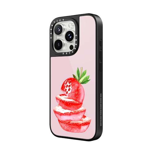 Coque iPhone 16 Pro compatible Magsafe antichoc motif fraise - 5
