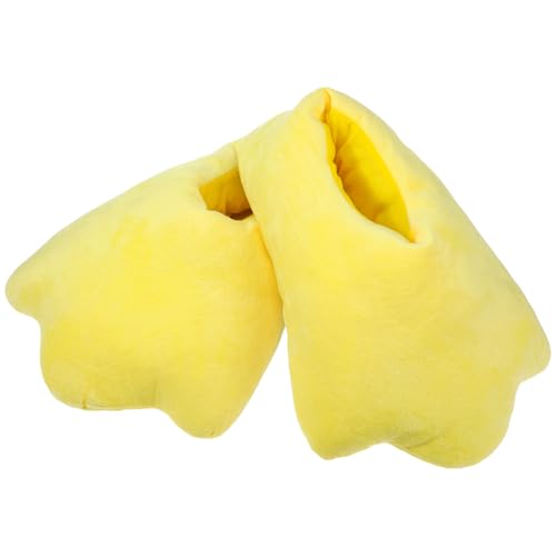 Meanplan Duck Slippers, Winter Feet Slippers Yellow Cartoon Shoes Fluffy Claw Paw Shoes Halloween Party Gift
