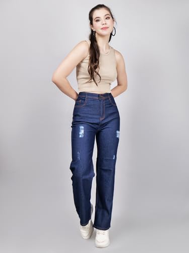 Image of Women's Reguler Fit Modern Regular High Rise Strechable Solid Clean Look Jeans- Dark Grey