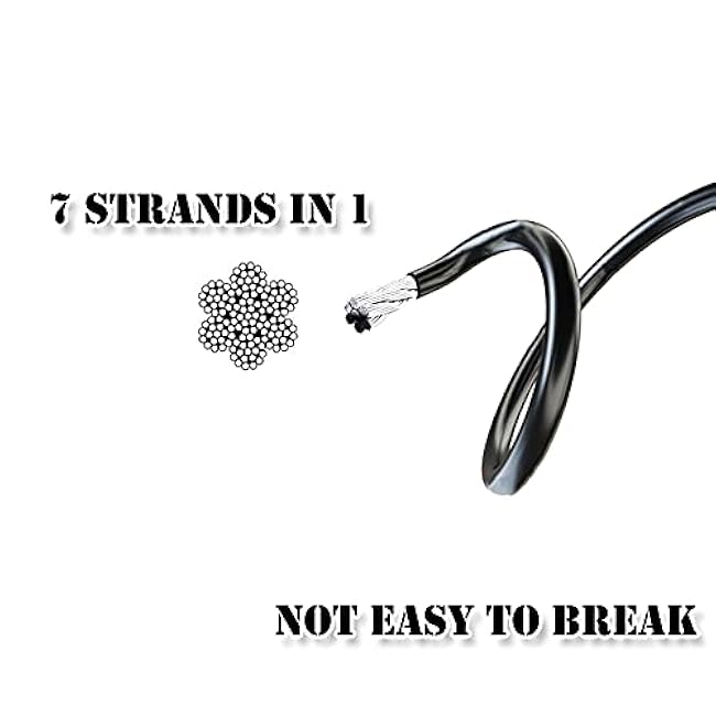 J Bryant Fitness Gym Replacement Cable Fitness Pulley Thick 5mm Heavy Duty Steel Wire Rope for Home Gym Cable Pulley Machine Accessories