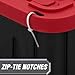 2-Pack 27-Gallon Stackable Storage Containers with Locking Snap Lid - Black and Red Plastic Bins for Home Organization