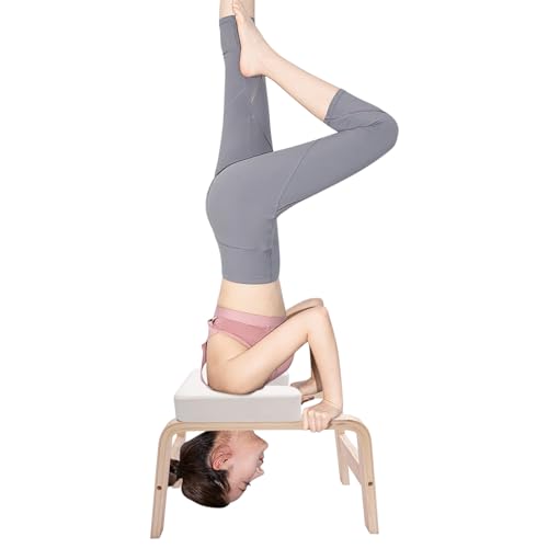 Yoga Headstand Hocker mit abnehmbarem Block in T-Form, max. 200 kg, Yoga, Handbank, für Yoga-Räume, Balkone, Gymnastik, für Yoga-Übungen, Taillentraining, Beinübungen