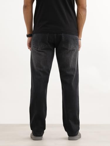 Image of WROGN Men's Stretch Denim Jeans | Straight Fit | Casual Style | Mid Rise